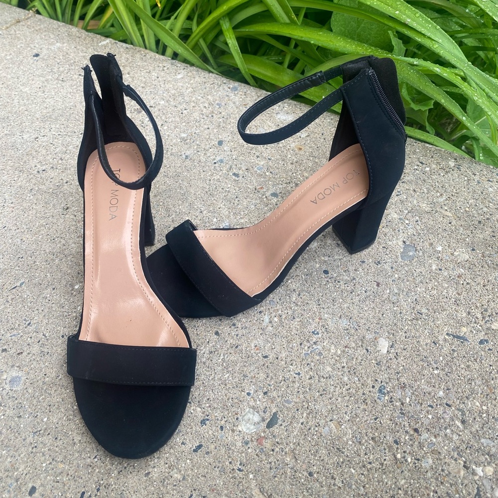 TOP Moda Women black heels sandals